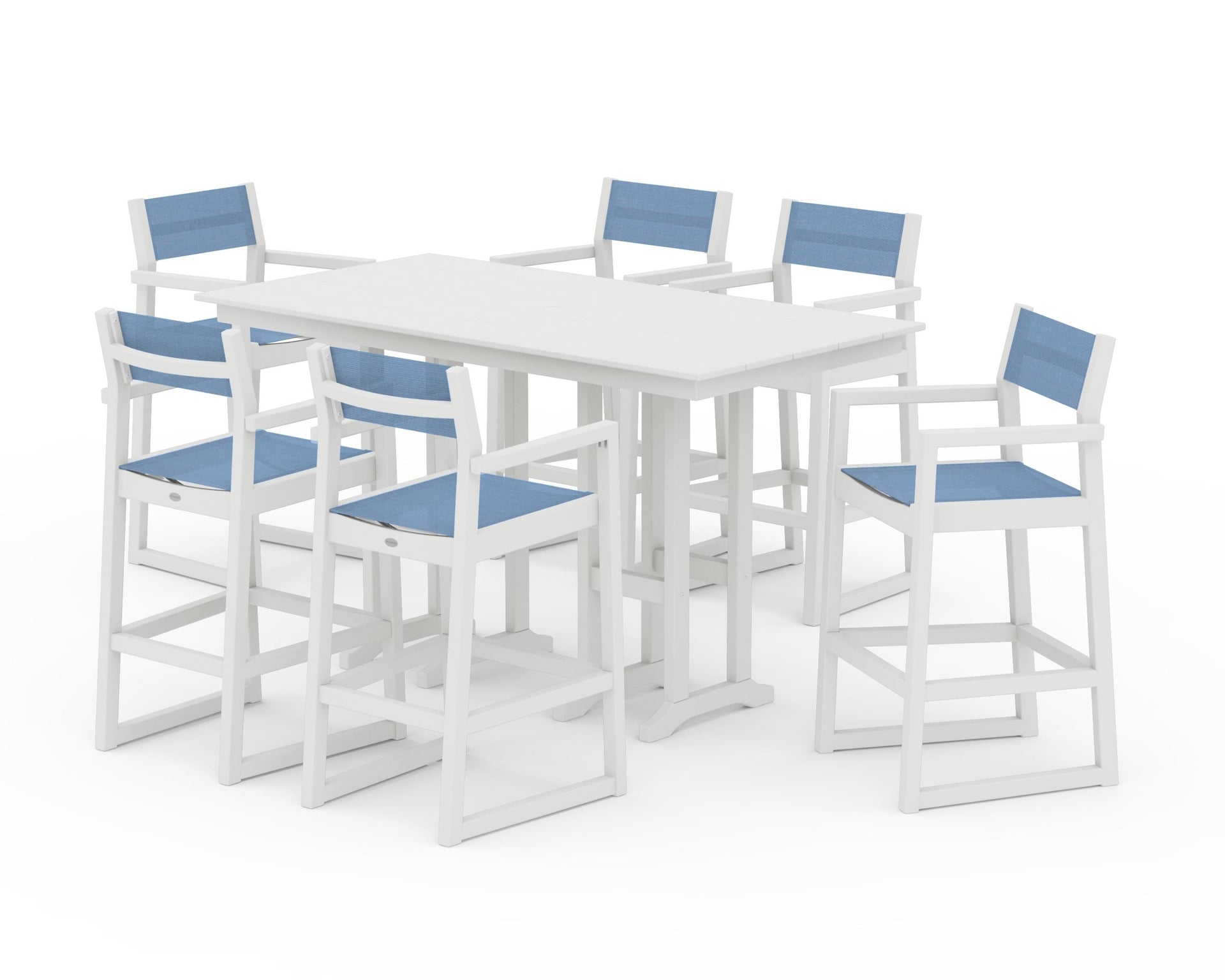 EDGE Sling Arm Chair 7-Piece Farmhouse Bar Set