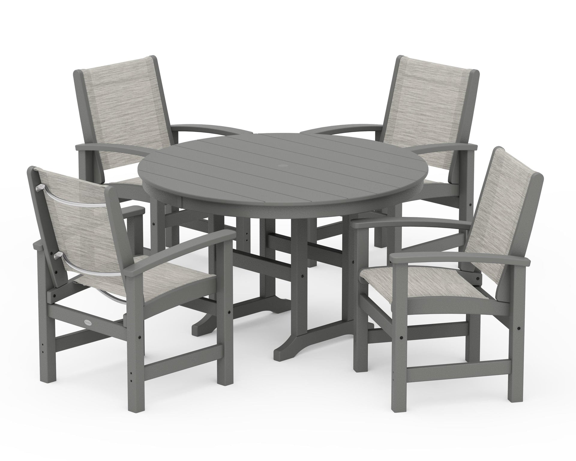 Coastal 5-Piece Round Farmhouse Dining Set