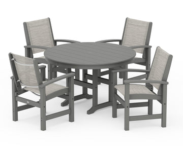Coastal 5-Piece Round Farmhouse Dining Set
