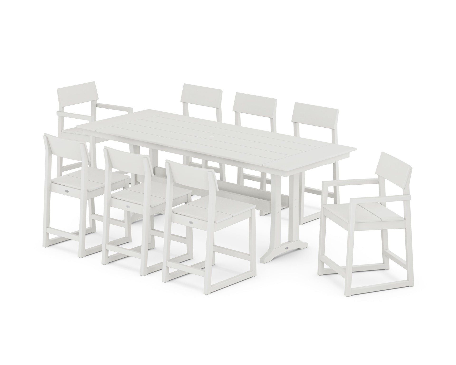 EDGE 9-Piece Farmhouse Counter Set with Trestle Legs