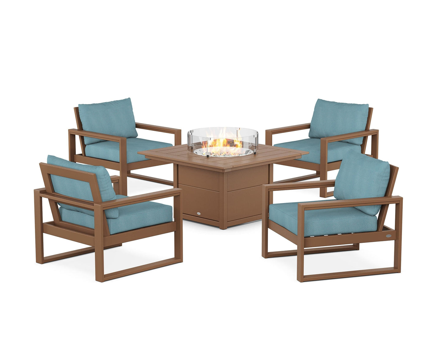 EDGE Sectional 5-Piece Deep Seating Set with Fire Pit Table