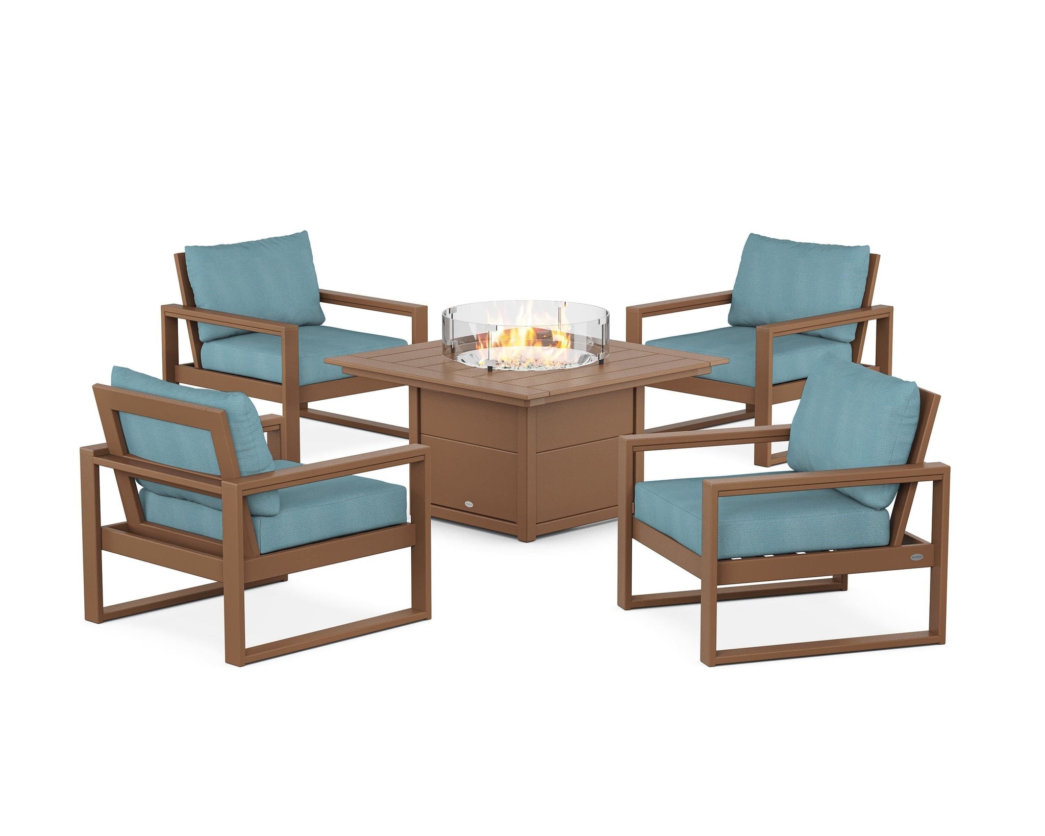 EDGE Sectional 5-Piece Deep Seating Set with Fire Pit Table