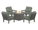 Vineyard 5-Piece Conversation Set with Fire Pit Table