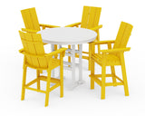 Modern Curveback Adirondack 5-Piece Nautical Trestle Bar Set