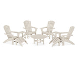 Nautical Curveback Adirondack Chair 9-Piece Conversation Set