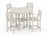 La Casa Café 5-Piece Round Farmhouse Counter Set