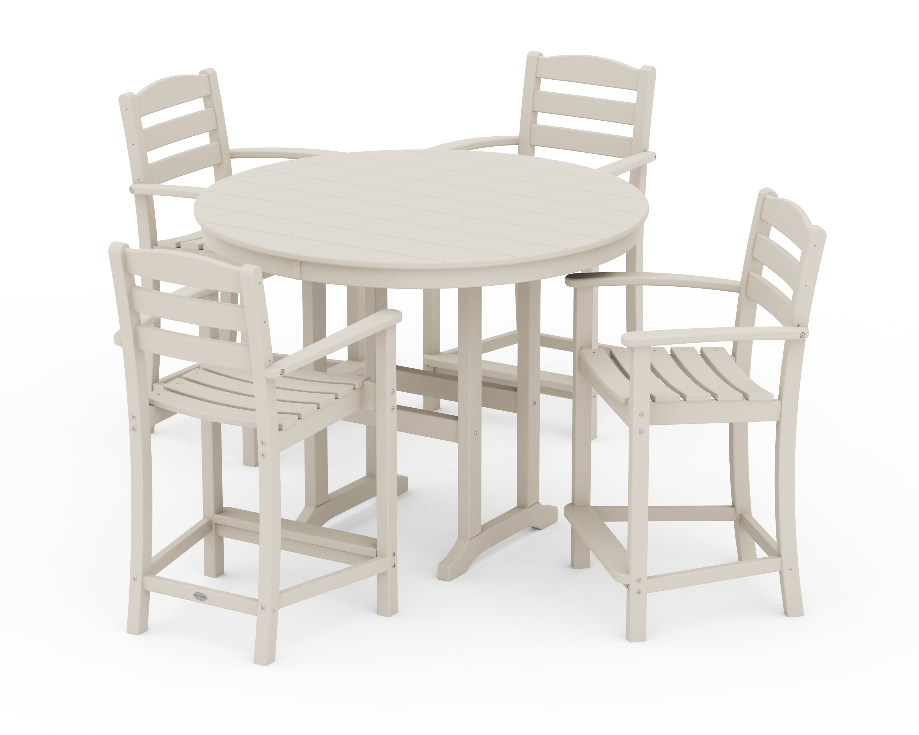 La Casa Café 5-Piece Round Farmhouse Counter Set