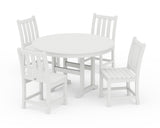 Traditional Garden Side Chair 5-Piece Round Farmhouse Dining Set