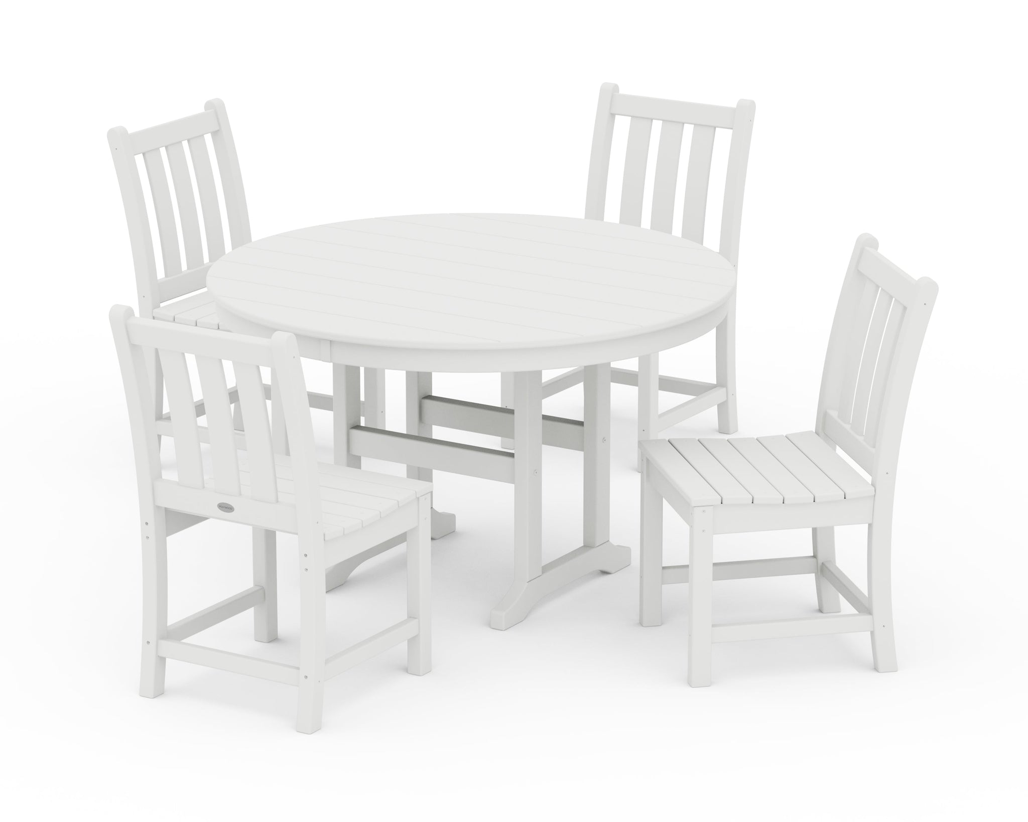 Traditional Garden Side Chair 5-Piece Round Farmhouse Dining Set