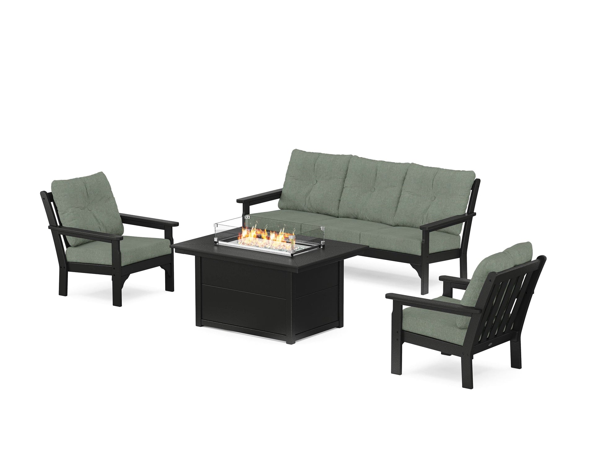 Vineyard Deep Seating Fire Pit Table Set
