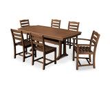 La Casa Café 7-Piece Dining Set with Trestle Legs