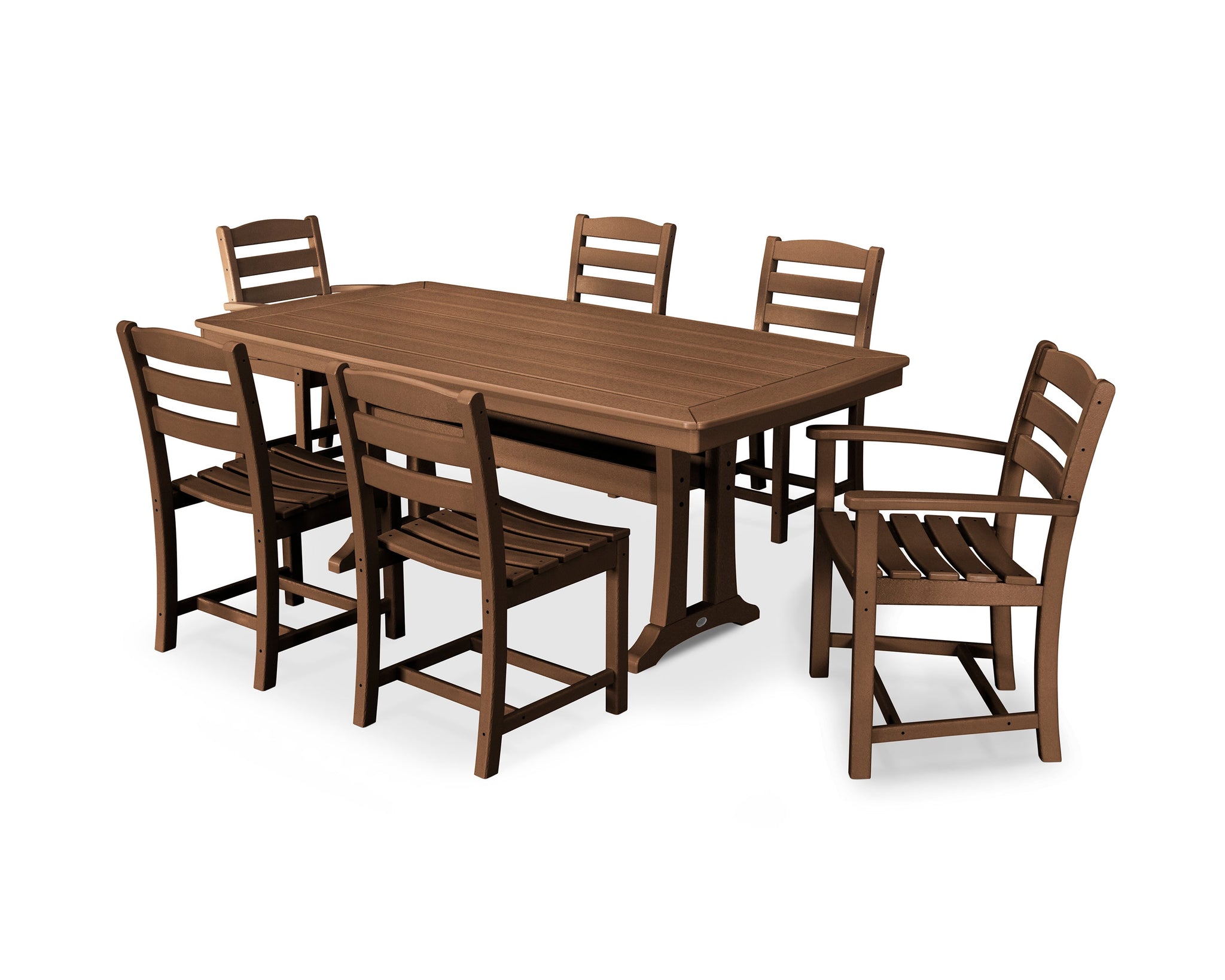 La Casa Café 7-Piece Dining Set with Trestle Legs