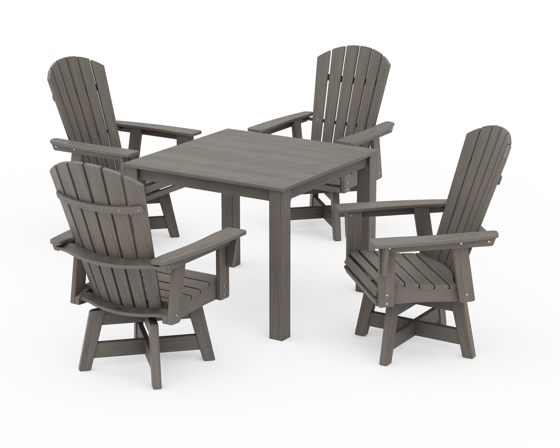 Nautical Curveback Adirondack Swivel 5-Piece Parsons Dining Set