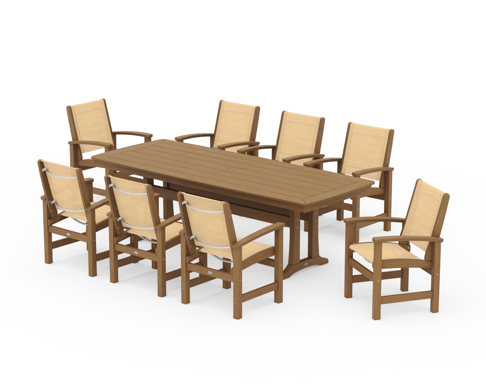 Coastal 9-Piece Dining Set with Trestle Legs