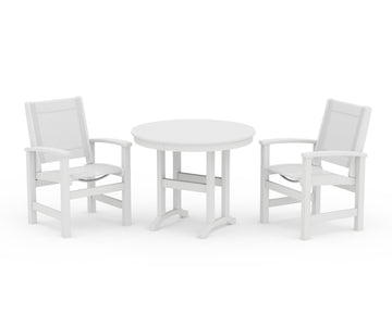 Coastal 3-Piece Round Dining Set