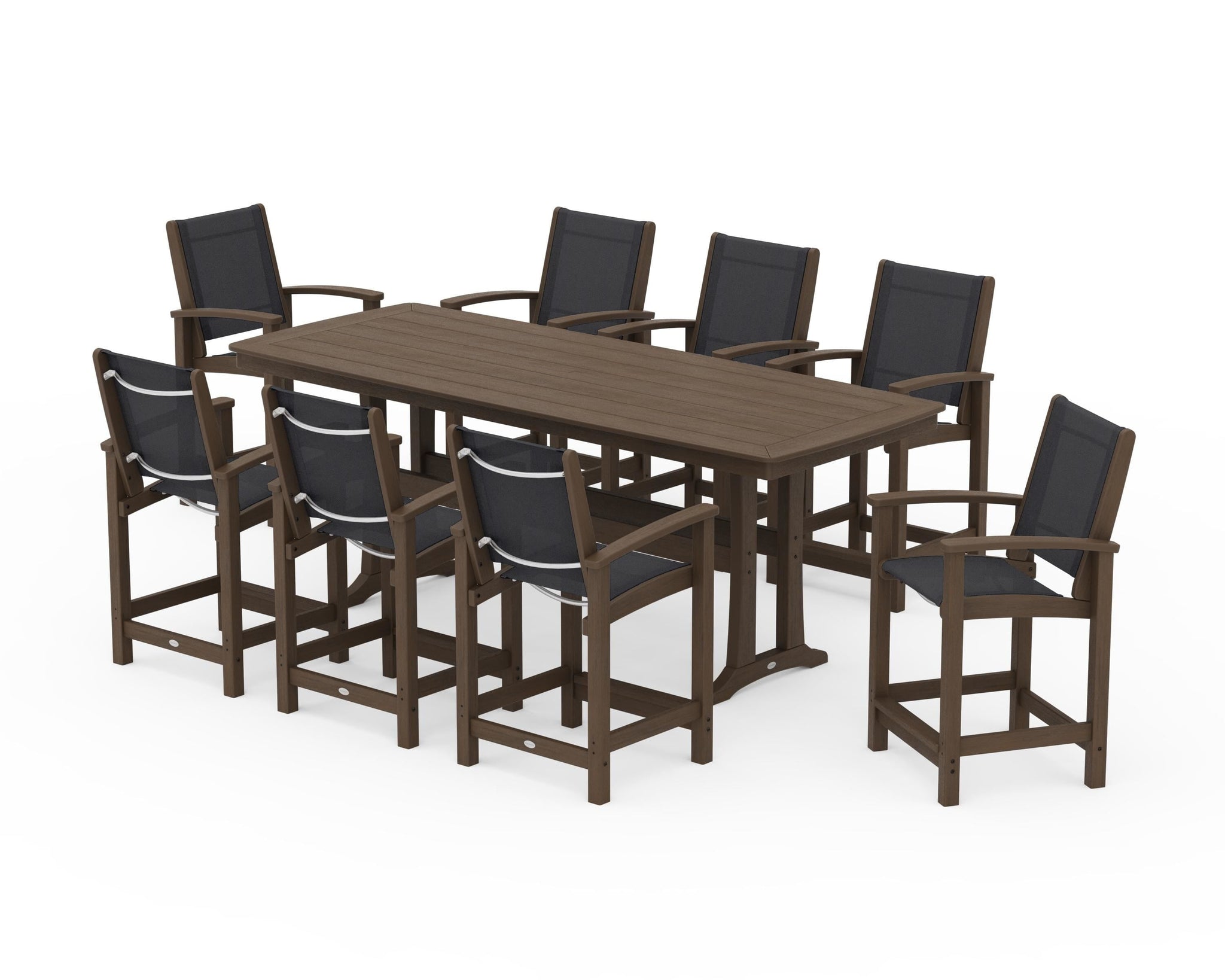 Coastal 9-Piece Counter Set with Trestle Legs