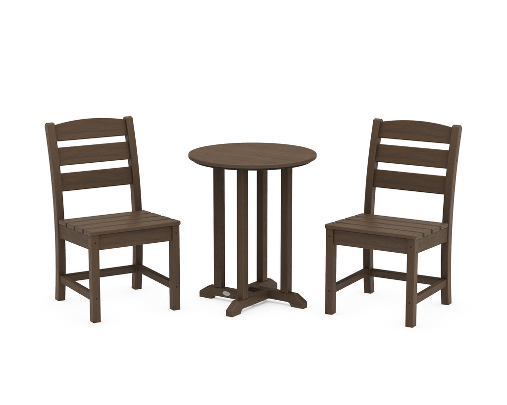 Lakeside Side Chair 3-Piece Round Bistro Dining Set