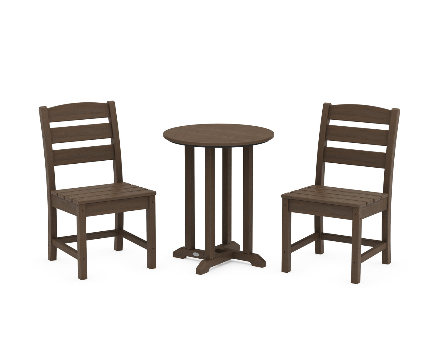 Lakeside Side Chair 3-Piece Round Bistro Dining Set