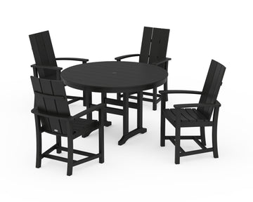 Modern Adirondack 5-Piece Round Farmhouse Dining Set