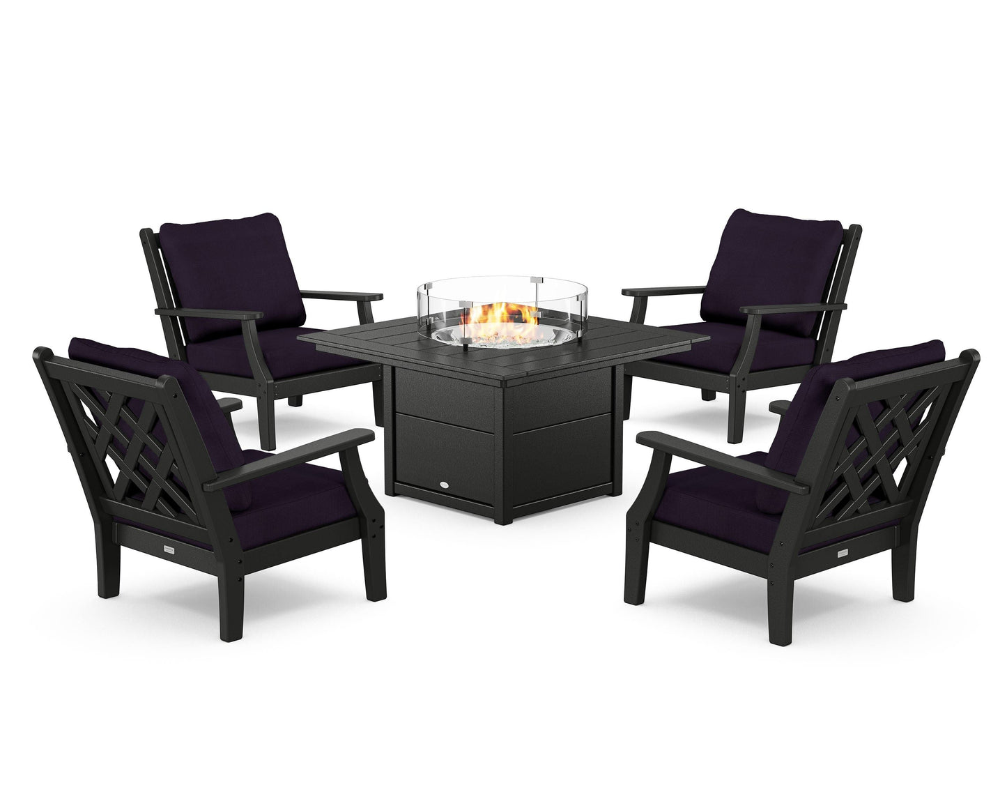 Wovendale 5-Piece Deep Seating Set with Fire Pit Table
