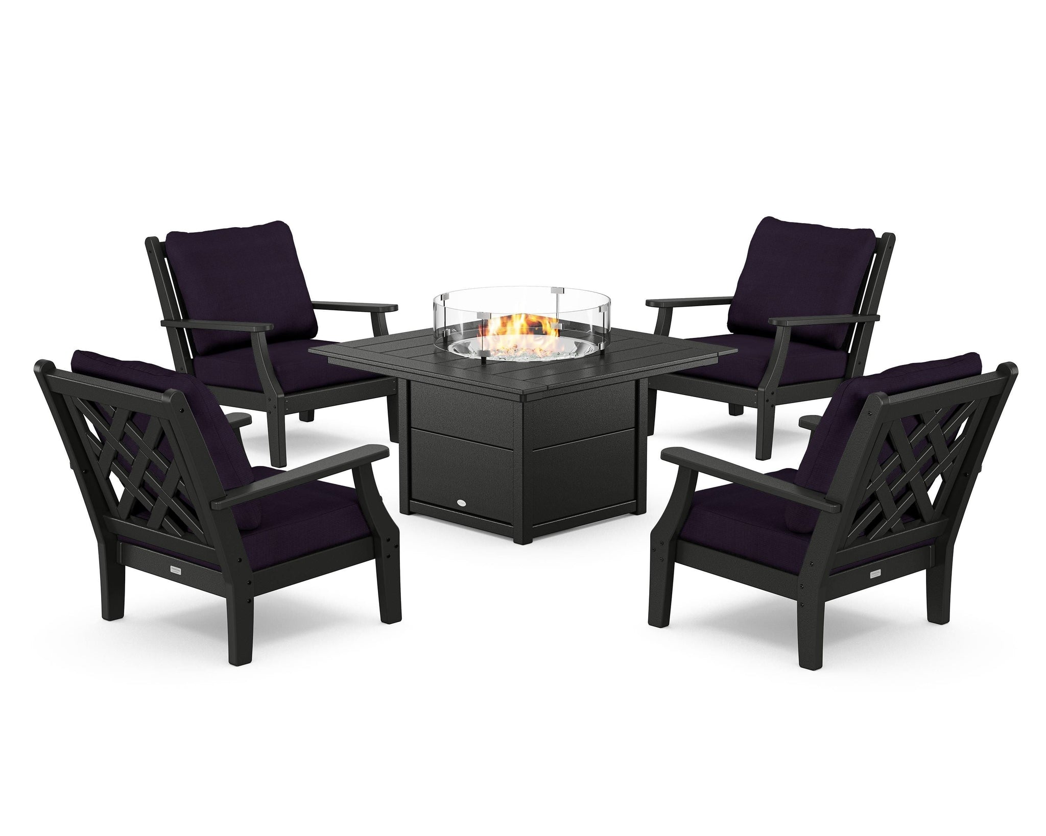 Wovendale 5-Piece Deep Seating Set with Fire Pit Table