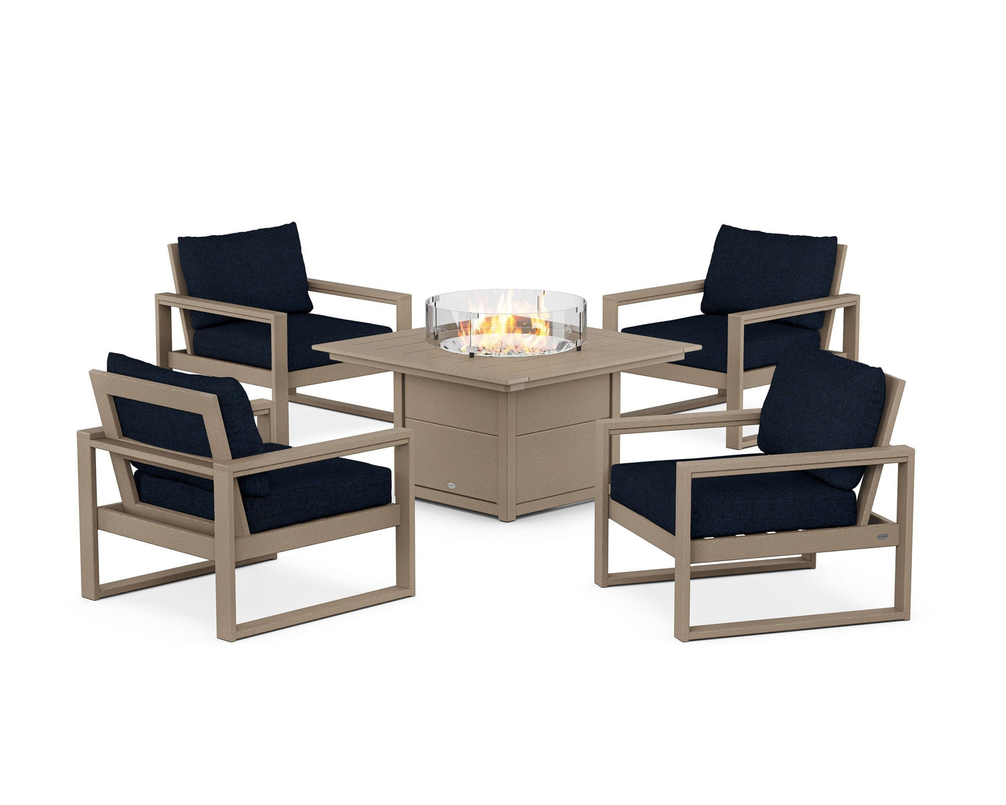 EDGE Sectional 5-Piece Deep Seating Set with Fire Pit Table
