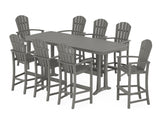 Palm Coast 9-Piece Bar Set with Trestle Legs