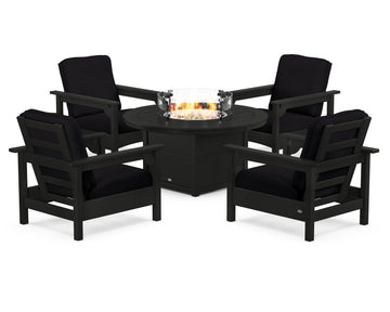 Club 5-Piece Conversation Set with Fire Pit Table