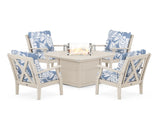 Braxton 5-Piece Deep Seating Conversation Set with Fire Pit Table
