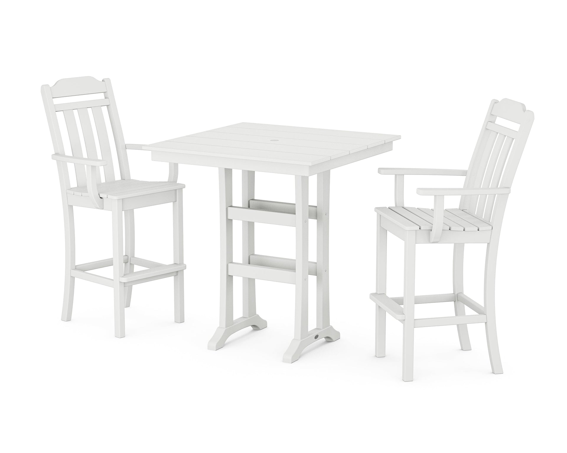 Cottage 3-Piece Farmhouse Bar Set with Trestle Legs