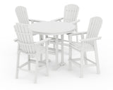 Nautical Curveback Adirondack 5-Piece Round Trestle Bar Set