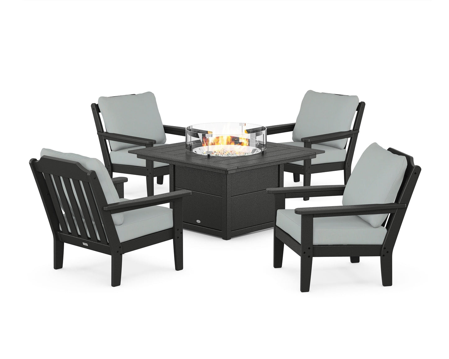 Cottage 5-Piece Deep Seating Set with Fire Pit Table