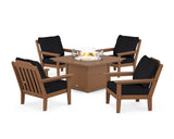 Cottage 5-Piece Deep Seating Set with Fire Pit Table