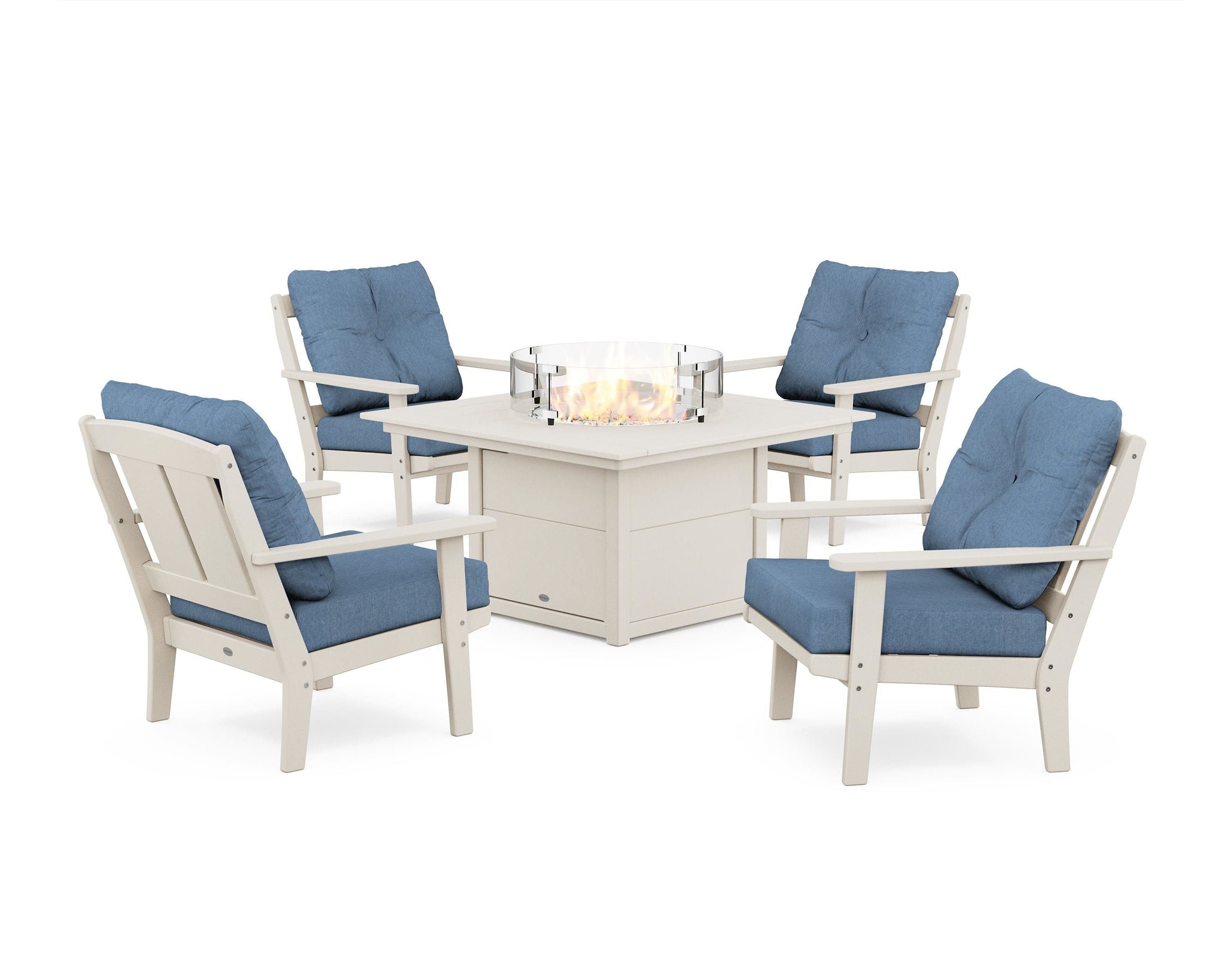 Mission 5-Piece Deep Seating Set with Fire Pit Table