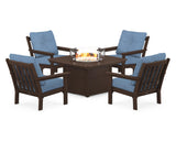 Vineyard 5-Piece Conversation Set with Fire Pit Table