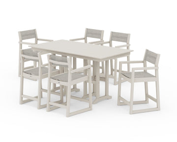 EDGE Sling Arm Chair 7-Piece Farmhouse Counter Set