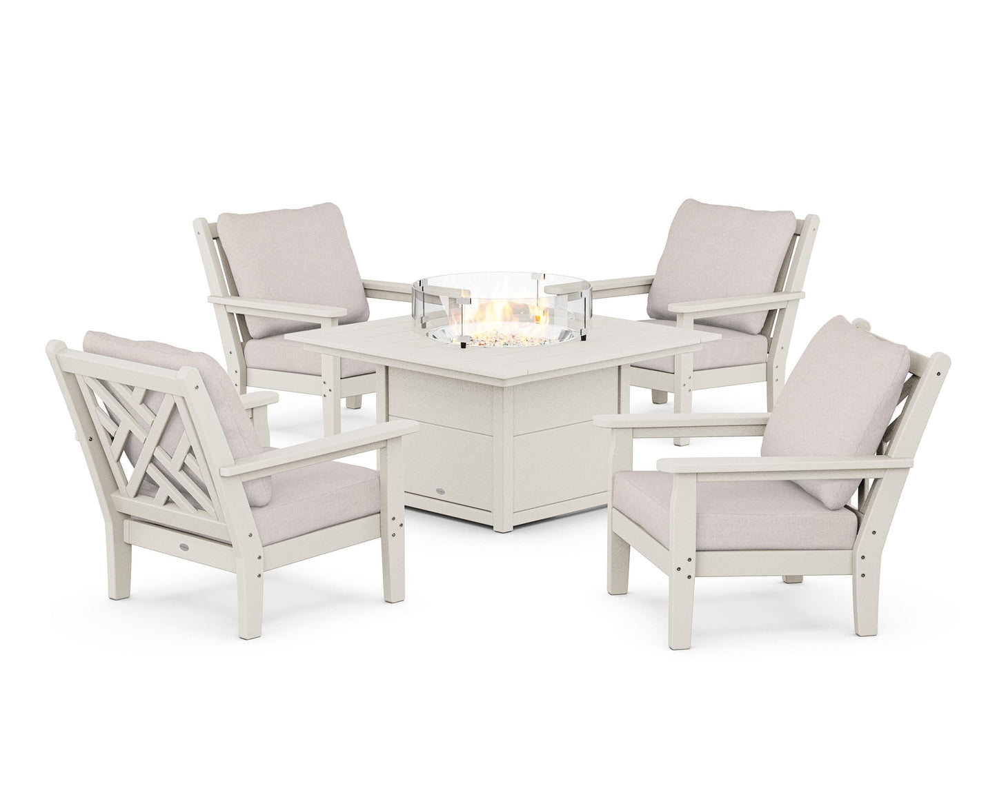 Chippendale 5-Piece Deep Seating Set with Fire Pit Table