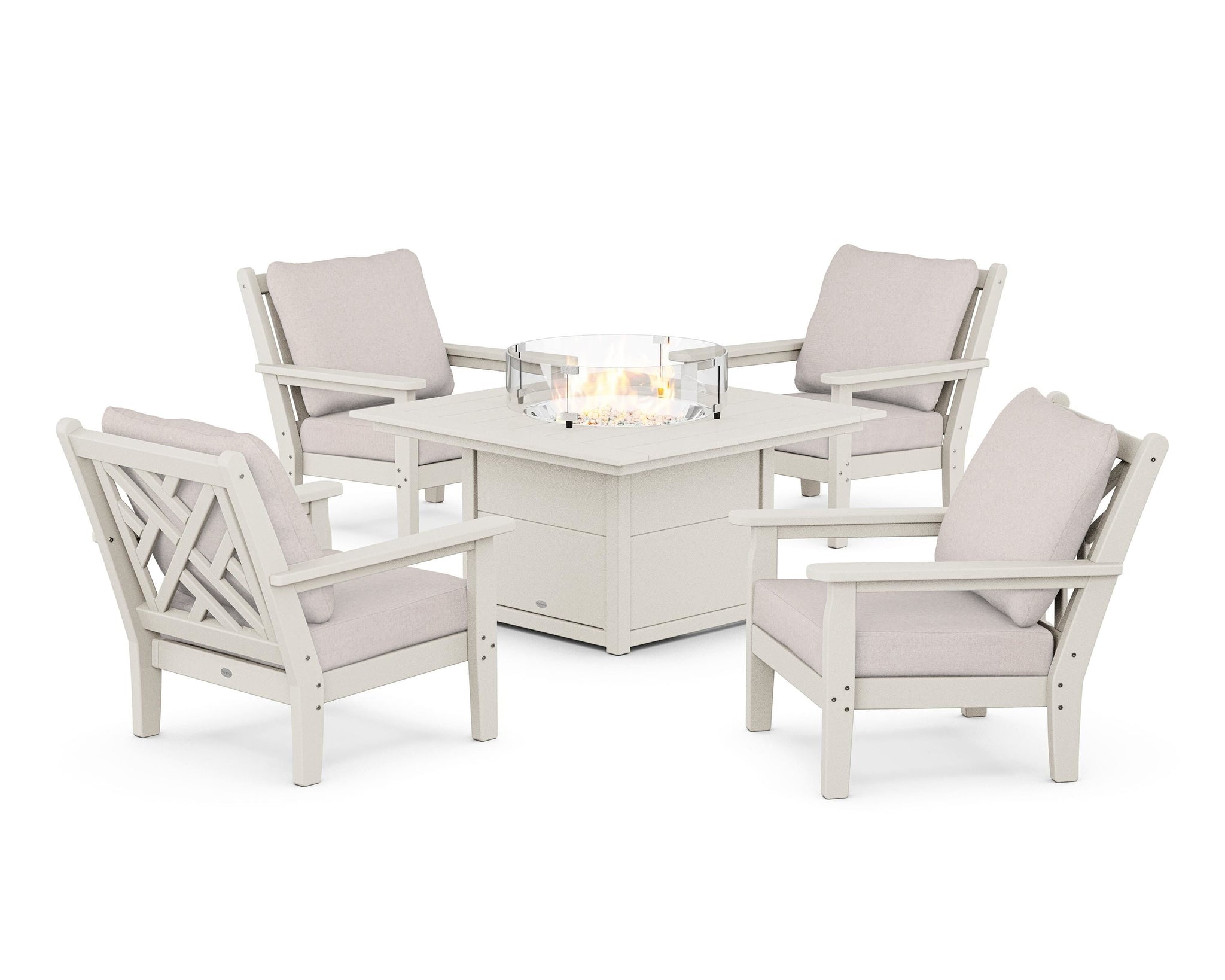Chippendale 5-Piece Deep Seating Set with Fire Pit Table