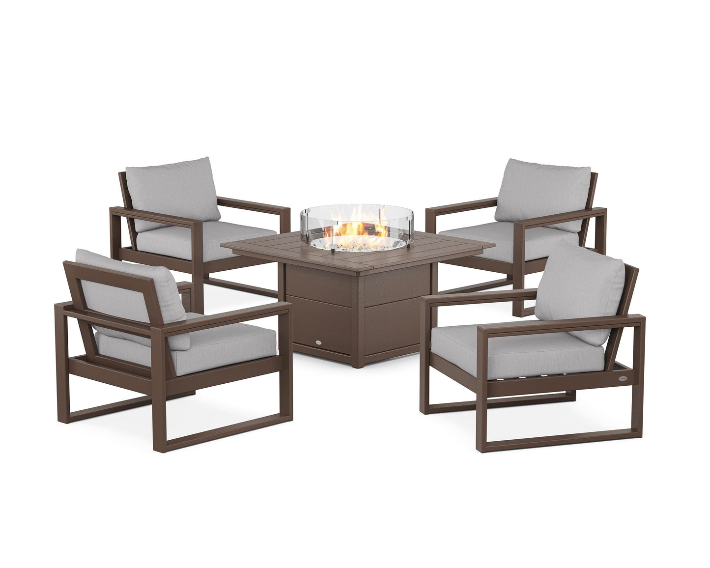 EDGE Sectional 5-Piece Deep Seating Set with Fire Pit Table