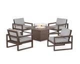 EDGE Sectional 5-Piece Deep Seating Set with Fire Pit Table