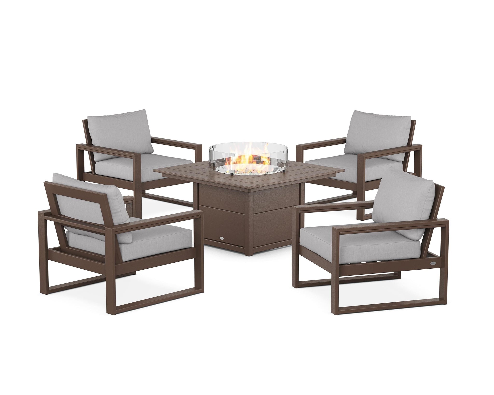 EDGE Sectional 5-Piece Deep Seating Set with Fire Pit Table