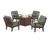 Mission 5-Piece Deep Seating Set with Fire Pit Table