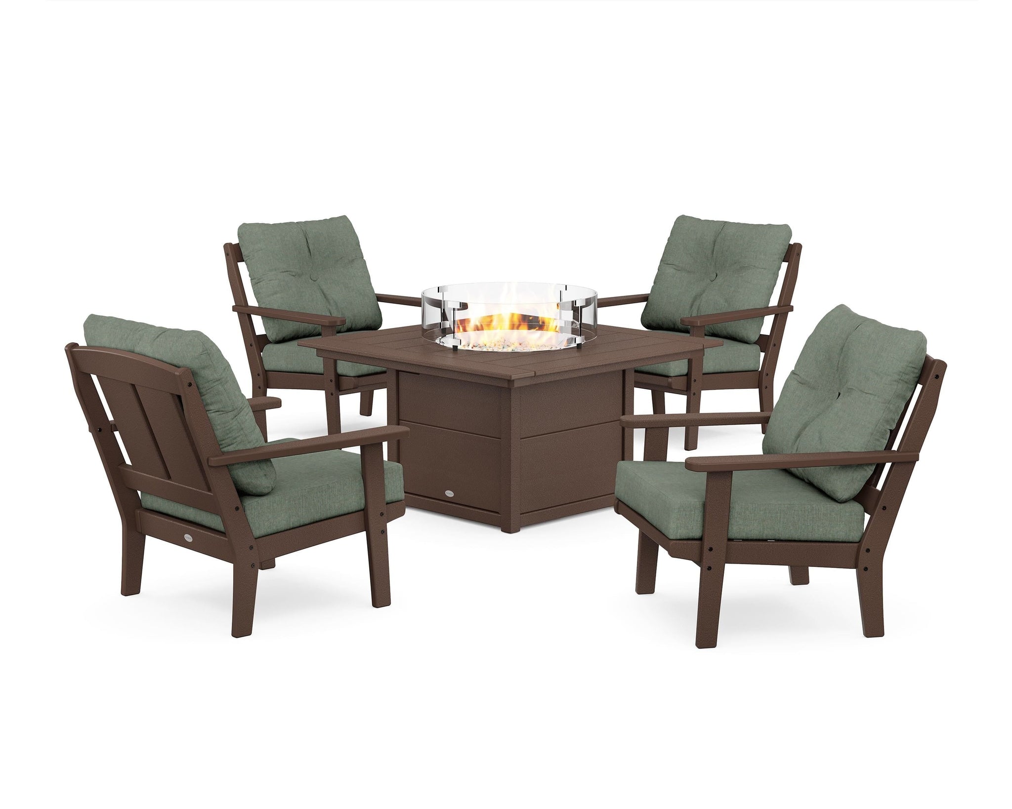 Mission 5-Piece Deep Seating Set with Fire Pit Table