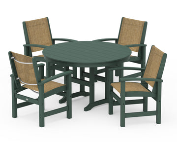Coastal 5-Piece Round Farmhouse Dining Set