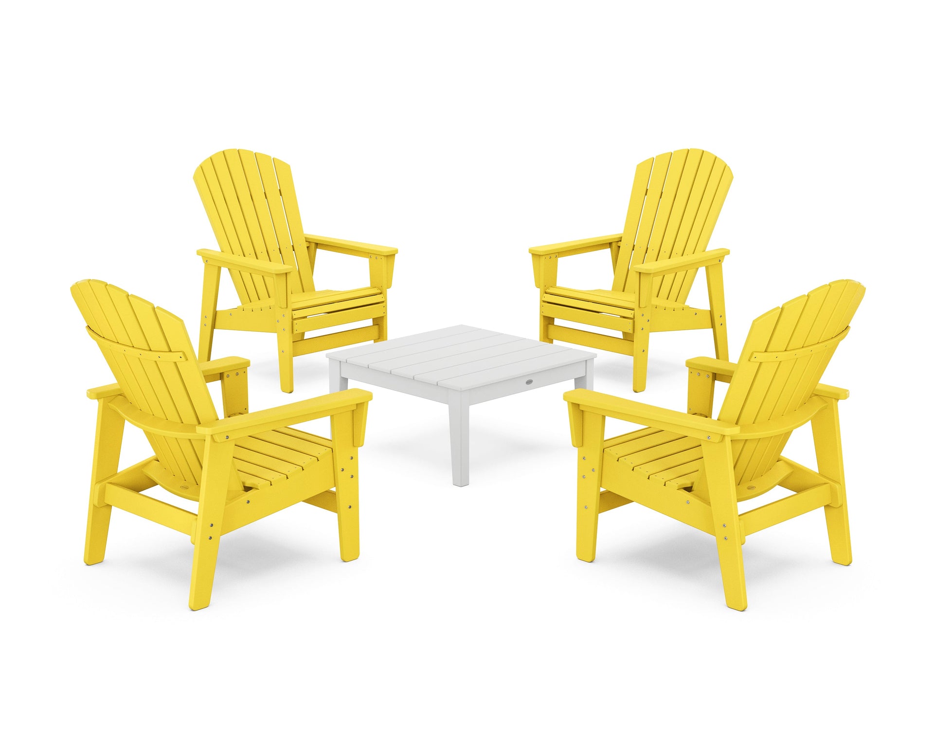 5-Piece Nautical Grand Upright Adirondack Chair Conversation Group