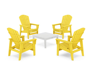 5-Piece Nautical Grand Upright Adirondack Chair Conversation Group