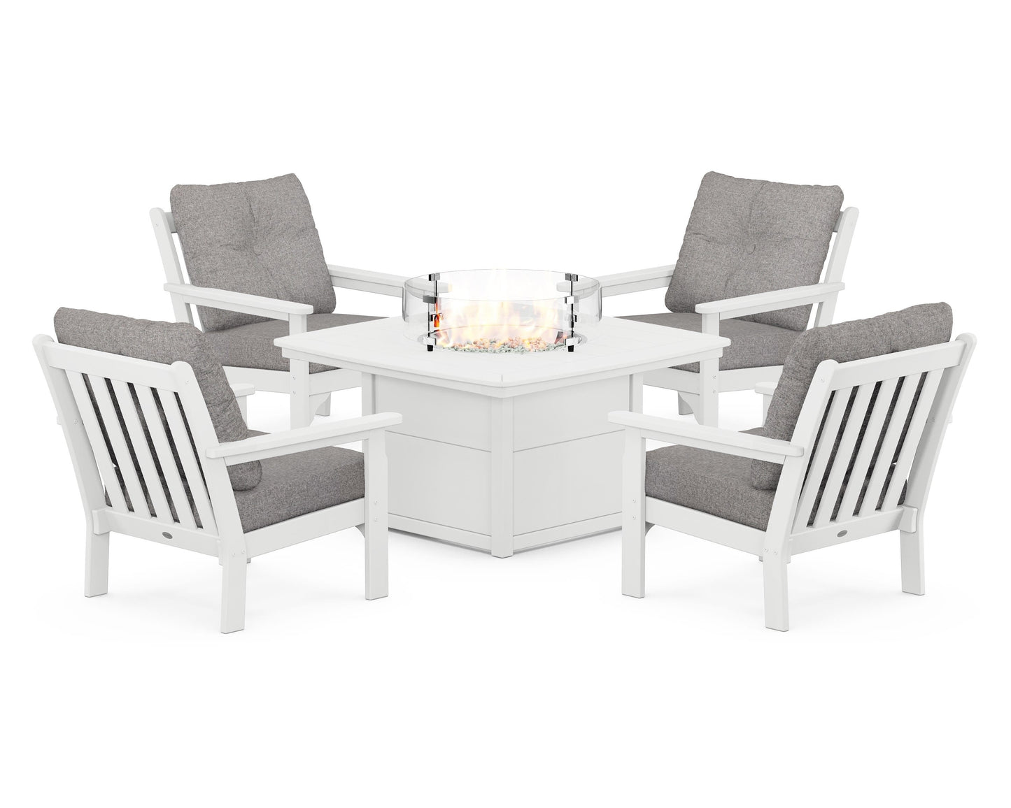 Vineyard 5-Piece Conversation Set with Fire Pit Table