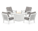 Vineyard 5-Piece Conversation Set with Fire Pit Table