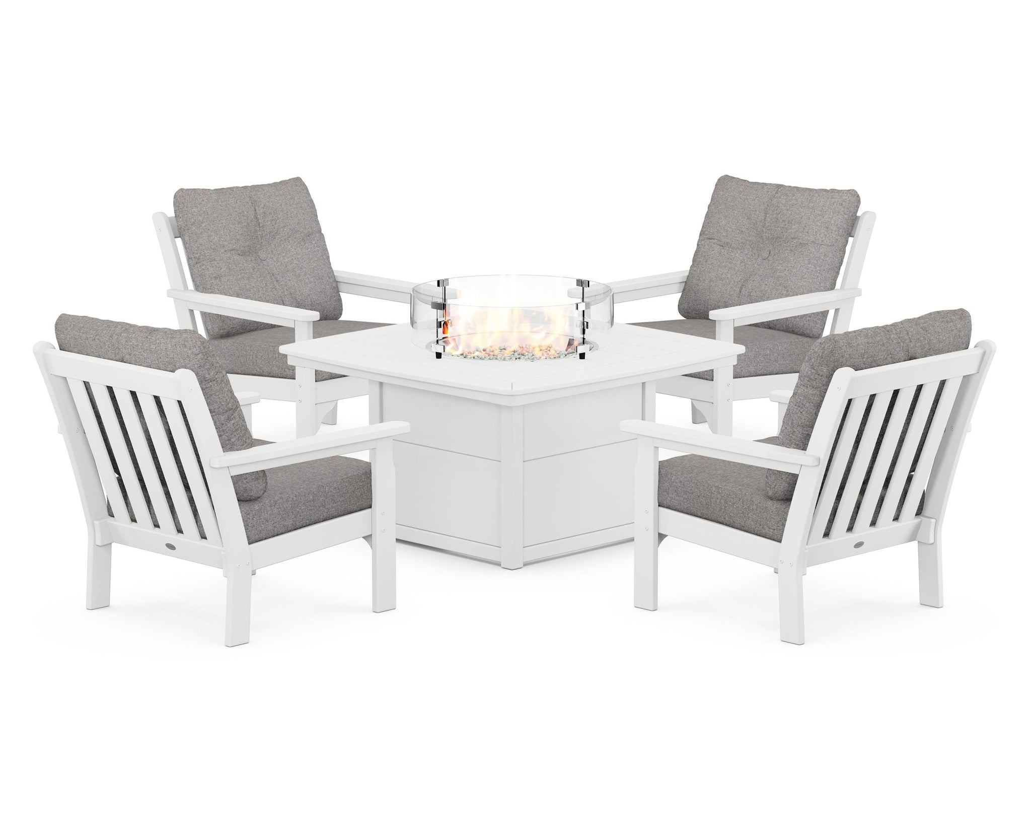Vineyard 5-Piece Conversation Set with Fire Pit Table