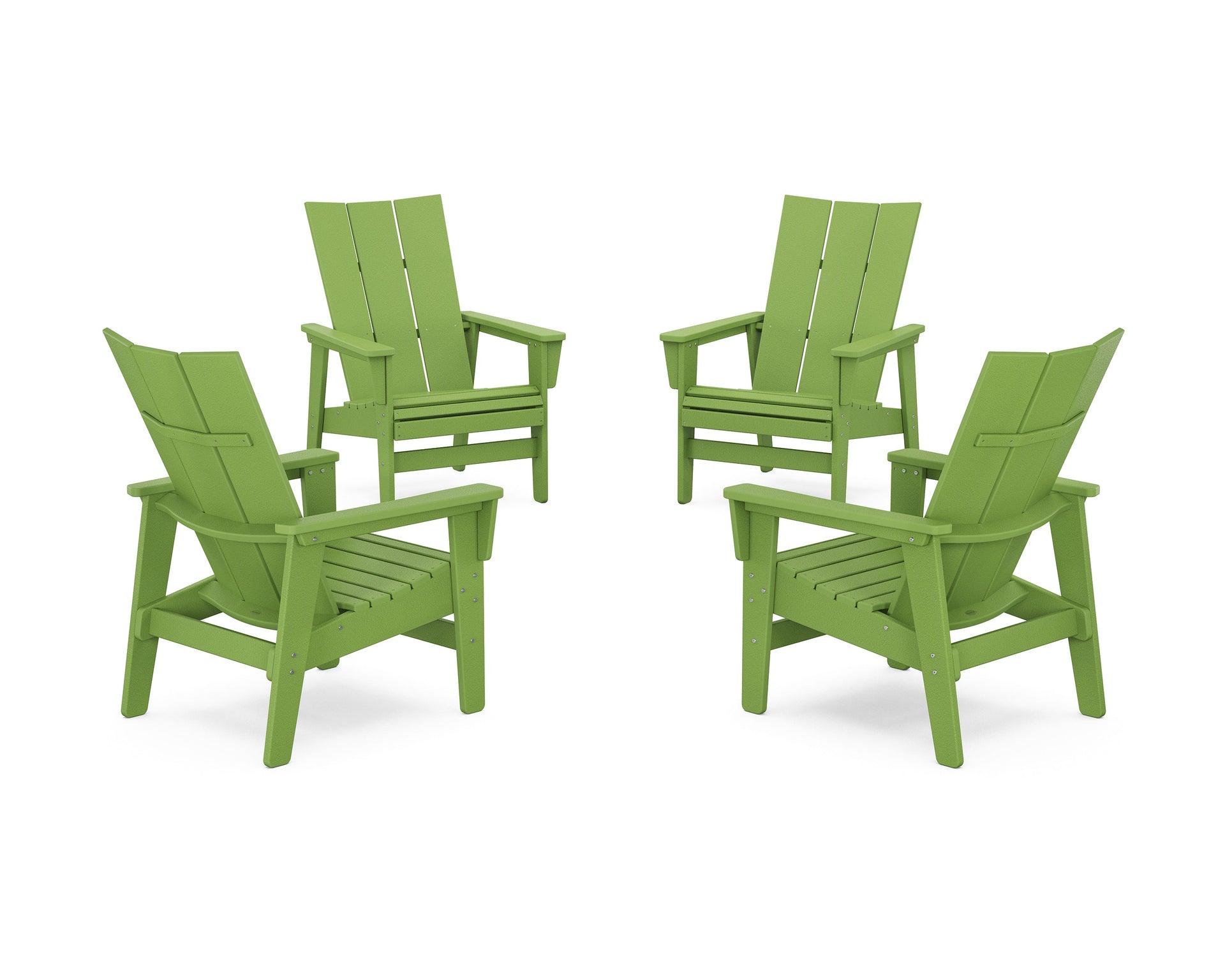 4-Piece Modern Grand Upright Adirondack Chair Conversation Set